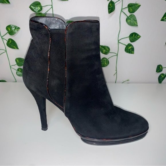 Stuart Weitzman Heeled Ankle Boots Women's Size 10 Black Suede Platform Stiletto - Picture 5 of 10
